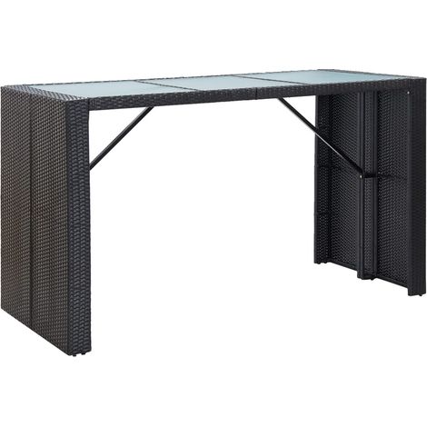 Maison Exclusive - 7-tlg. Gartenbar-Set mit Auflagen Poly Rattan