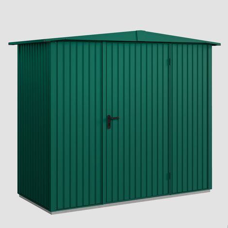 Hörmann Ecostar Metall-Gerätehaus Trend mit Satteldach Typ 1, 259 x 121 cm, moosgrün, 2,6 m², 1-flüglige Tür