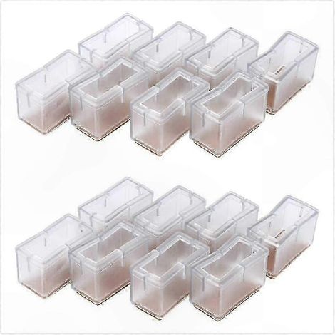 Protège-pieds de chaise en silicone, embouts rectangulaires pour pieds de meubles, lot de protections antidérapantes pour sols, accessoires de fixation pour tabourets et canapés. (1/5)
