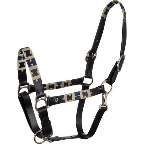 Equestro Taglia FULL Cavezza in cuoio con motivo geometrico (1/3)
