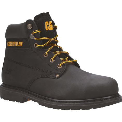 Caterpillar – Bottes de sécurité POWERPLANT S3 Noir – Tige cuir nubuck résistant à l’eau – Embout acier – Semelle antiperforation – Taille 43