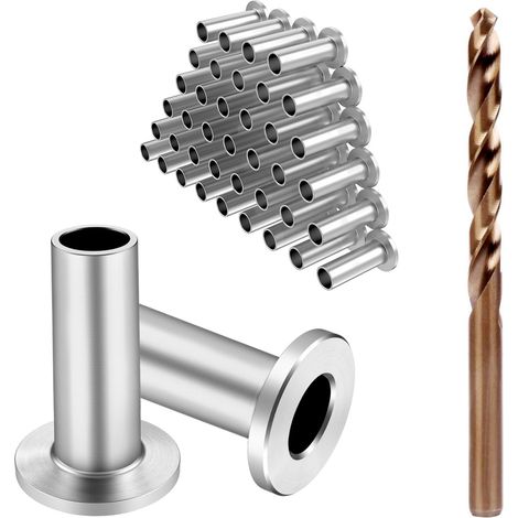 40er-Pack Schutzhülsen für Deckgeländer aus Edelstahl für 1/8", 5/32" oder 3/16", für Holz-/Verbundpfosten, Marinequalität T316.
