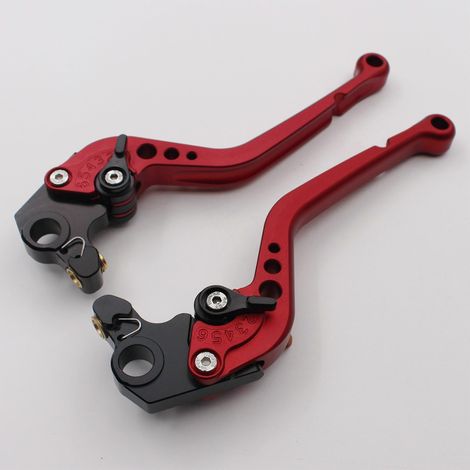 Convient pour moto Ducati 696 Monster, levier de frein réglable en alliage d'aluminium modifié (tige longue rouge) (1/5)