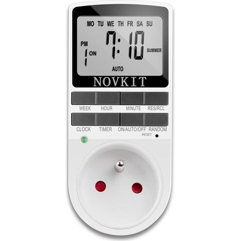Programmateur Prise Électrique et Digitale, Minuterie Prise Numérique à 10 Programmes Journaliers Hebdomadaires avec Mode Anti-vol et Grand LCD écran, Économiser Électricité (Un Paquet) (1/5)