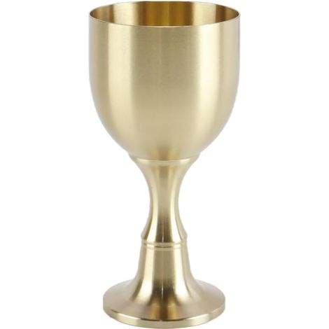 Calice d'autel or, coupe spirituelle vintage décoration maison ou temple, coupe offrande eau et vin (1/5)