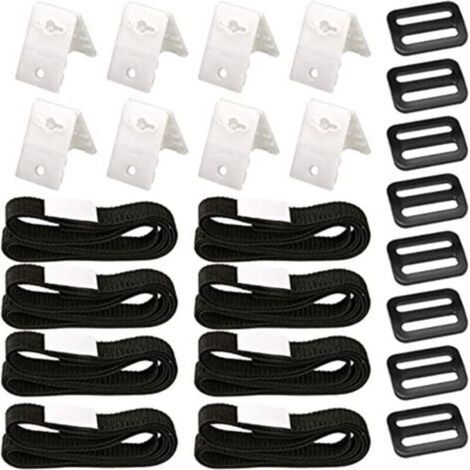 Fixation pour Bâche Solaire de Piscine,8 Pièces Kit de Sangles de Couverture Solaire,Enrouleur de Couverture Solaire,Sangles de Fixation,Pinces,Boucles,pour Piscine Universelle