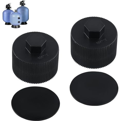 Lot de 2 bouchons de vidange pour filtre à sable de piscine, pièces de rechange avec joint d'étanchéité pour piscine et spa  Sand Dollar