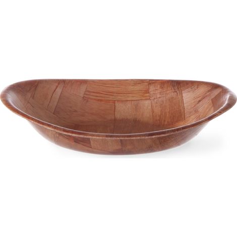 Bol de cocina ovalado de madera de 255x190 mm - Hendi 425602 (1/2)