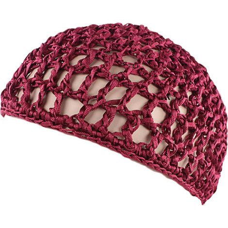Bonnet en filet à cheveux crocheté, résille, snood, ornement pour dormir (1/5)
