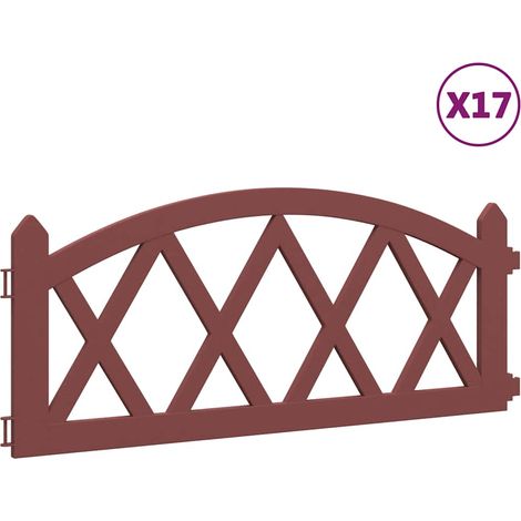Bordures de pelouse 17 pcs Rouge 10 m PP (1/5)