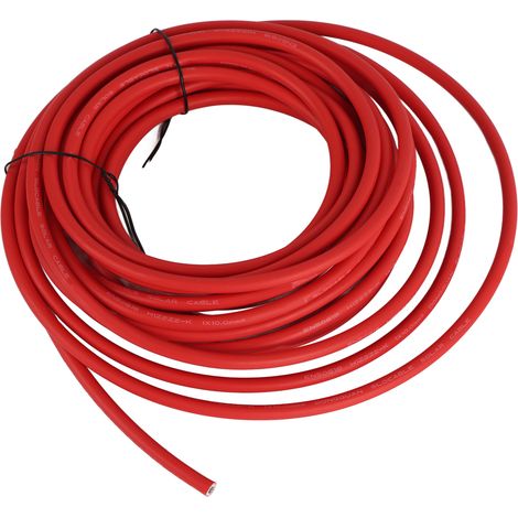 Câble solaire haute température XLPE 10mm² rouge 10m (32,8ft) - Résistant à la chaleur, fil photovoltaïque à faible excentricité, économie d'énergie (1/5)