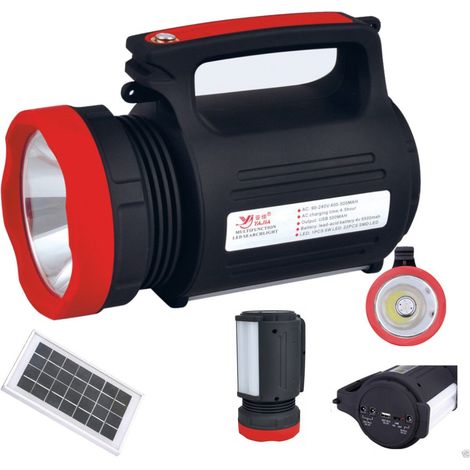 TrAdE Shop Traesio - Kit Per Energia Solare Pannello Torcia Batteria Lampada Lampadina Led Usb -