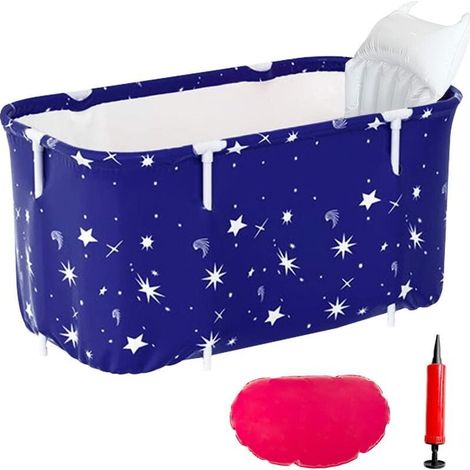 Piscine Gonflable Adulte, Baignoire Pliable Portable Autoportante avec Coussin et Siège Intégrés, Spa Domestique pour Douche et Immersion (1/3)