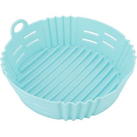 Panier à friture en silicone résistant à la chaleur, élastique, lavable et réutilisable, de qualité alimentaire, bleu