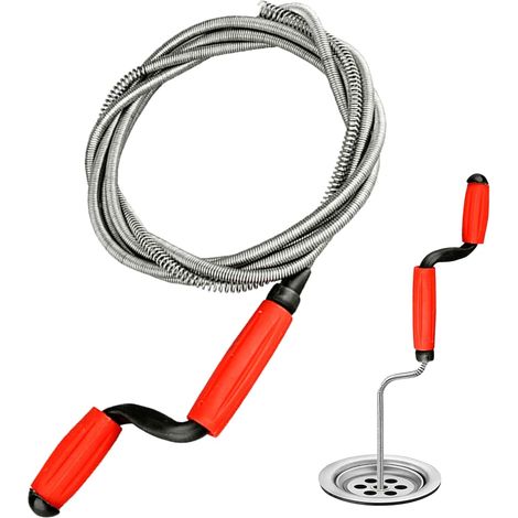 Abflussentsperrer, Abflussentstopfungswerkzeug, federbelasteter flexibler Metallstab zum Reinigen von Rohren, Abwasserkanälen, Küchenspülen, Toiletten, 10 Fuß