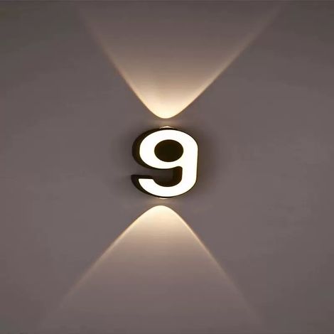 LED Adressleuchte 9 für Außen, Moderne Fassadenlampe mit beidseitigem Lichtaustritt, IP65 Wetterfest, Warmweiß