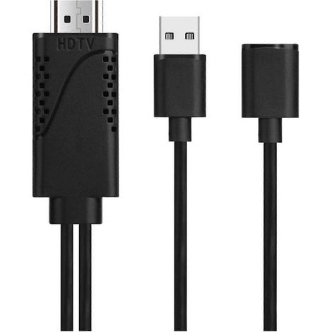 Adaptateur USB 2-en-1 femelle vers mâle compatible TV haute définition 1080p, convertisseur AV numérique haute définition pour projecteur et moniteur (1/5)