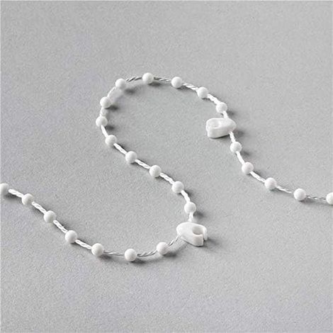 1 Chaîne de store vertical, 12 m, 100 clips, pour lamelles 127 mm, plastique blanc