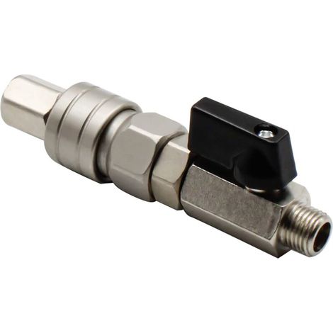 Lever Ball Valve, Copper Pneumatic Ball Valve, with C Type Self-Locking Quick Coupling, Thread Outer Diameter Approx.