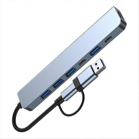 7-in-1 USB-C-Hub mit 4 USB-Anschlüssen und 2 USB-C-Anschlüssen (1/5)