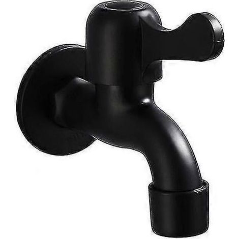 Robinet mural Continental noir en acier inoxydable 304 avec ouverture rapide pour jardin, salle de bain et espace extérieur (1/5)