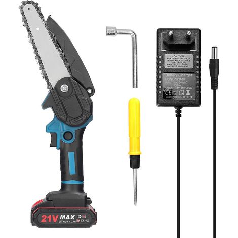 21V 6-Zoll tragbare elektrische Astsäge, kleine Holzspalt-Kettensäge, Bürstenmotor, Einhand-Holzsäge