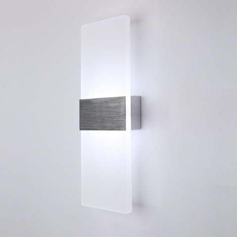 Applique Murale LED Intérieur 12W, Applique Murale Blanc Froid 6000K 750LM AC230V Applique Murale Acrylique Moderne, Applique Murale Blanche pour Salon Chambre Salle à Manger Couloir Escalier (1/5)