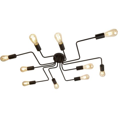 Plafonnier encastré Circuit 10 Flame, peint noir mat noir mat, dimmable (1/3)