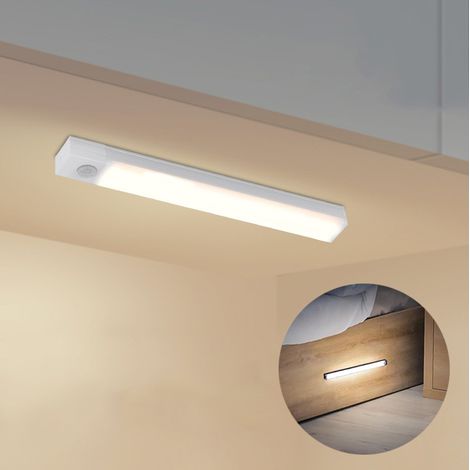 Lumière de capteur de corps LED, applique murale, gradation continue, rechargeable, lumière d'armoire-lumière blanche-30 cm, veilleuse magnétique (1/5)