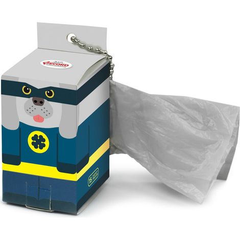 Dispenser doghero porta sacchetti igienici per cani in cartone