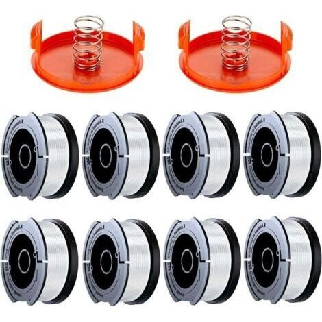 12 Pack Bobine Fil Coupe Bordure Black Et Decker Coupe Bordures, 0.2cm Bobine De Fil Debroussailleuse(8 Fil Coupe Bordure,2 Couvercle,2 Ressort) (1/4)