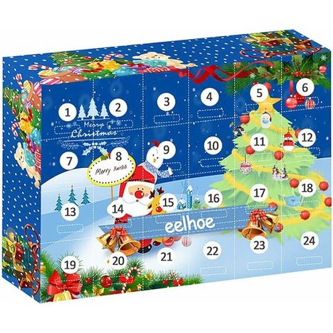 Calendrier de l'Avent de Noël 2022 Calendrier artistique, Ornements de sapin de Noël à suspendre pour les enfants, 24 jours Compte à rebours Pendentif aléatoire Faveur Cadeau surprise de Noël pour gar (1/4)