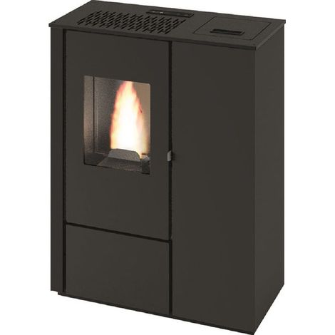 Punto Fuoco, Stufa a Pellet Aurora Slim, 8 kW, Nero, Con Telecomando, 5 Stelle