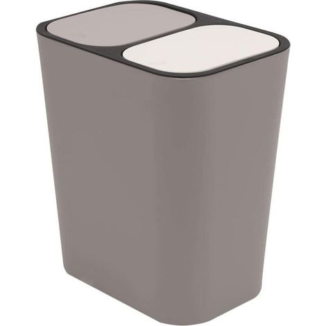 Ersandy – Poubelle tri sélectif double compartiment – Conteneur rectangle en plastique – Couvercles hermétiques pour éviter les odeurs – Facile à nettoyer (1/4)