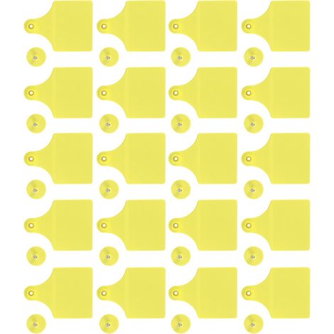 Lot de 20 étiquettes auriculaires vierges pour l'identification du bétail (chèvres, moutons, bovins, vaches, porcs) - Fournitures agricoles - Dimensions : 10 x 7,6 cm (1/5)