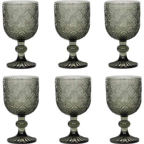Table Passion - Boite de 6 verres à pied Ana gris 24 cl