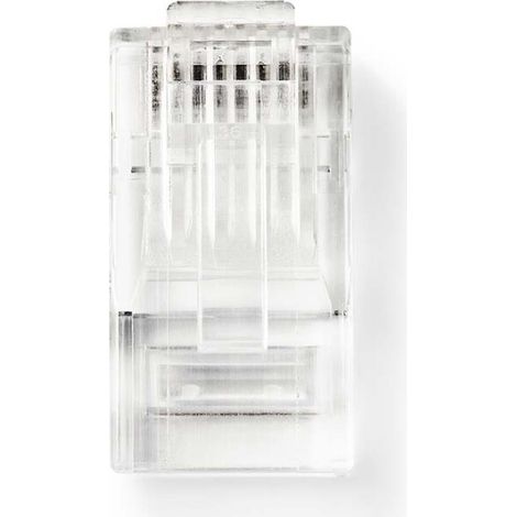 Nedis RJ45-Stecker / Stecker / Stranded UTP CAT5 / Gerade / Vergoldet / 10 Stück / Polycarbonate / Transparent / Box