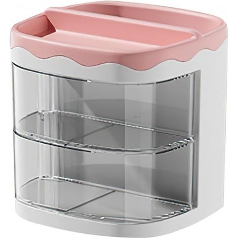 Scatola organizer rosa con cassetti per gioielli CB30R (1/4)