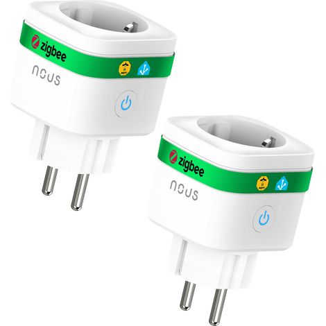 NOUS A7Z Presa Intelligente ZigBee con Monitoraggio Energia, 16A, Controllo App & Voce, Timer e Programmi, Compatibile con Alexa, Google Home, Home Assistant, Tuya, Richiede Hub ZigBee, 2 Pack (1/5)