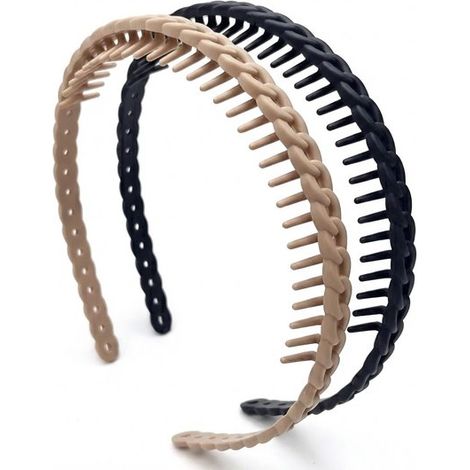 Bandeau de sport pour homme en métal noir, spécialement conçu pour le lavage du visage, serre-cheveux invisible et confortable, pince à cheveux haute (1/5)