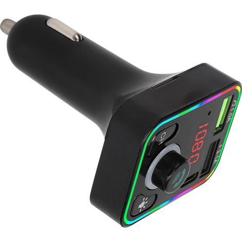 Émetteur FM Bluetooth pour Voiture avec Chargeur USB et Lampe LED Multicolore (1/5)