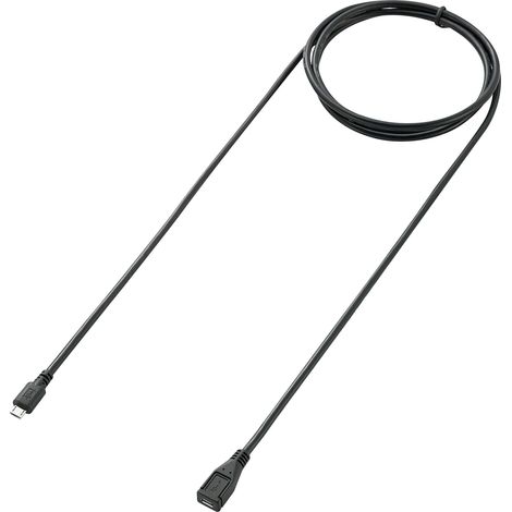 Renkforce Câble USB USB 2.0 USB-Micro-B mâle, USB-Micro-B femelle 1.80 m noir contacts dorés RF-5046550 S525432