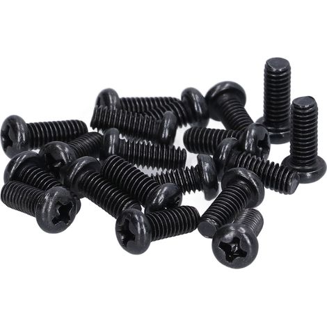 50 Stück DIN 7985 Stahl-Linsenkopf-Maschinenschrauben, vollgewindet, schwarz verzinkt, M4x10 (1/5)