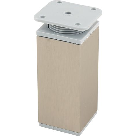 FA009 100 mm verstellbarer Möbelfuß, Edelstahl/graue Kunststoffoberfläche SANS MARQUE