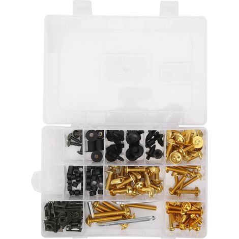 Kit universel de boulons et vis en aluminium pour carénage et pare-brise de moto, fixation dorée pour réparation (1/5)