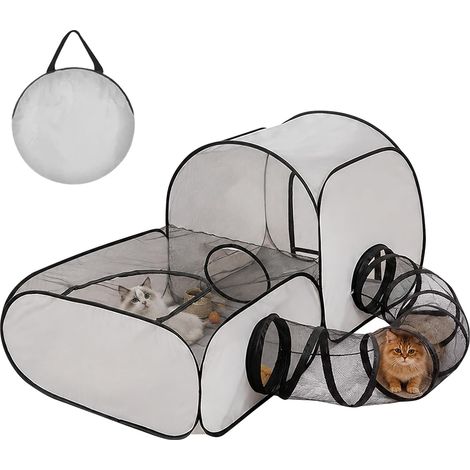 Enclos pour Chat avec Tunnel Enclos Portable et Pliable pour Chat et Chien (1/5)