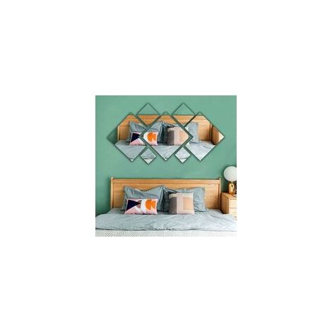 Sticker Miroir Acrylique - 80 x 55 cm - Argent - Pour Décoration Murale Salle De Bain Séjour Chambre - 1 Pièce (1/5)