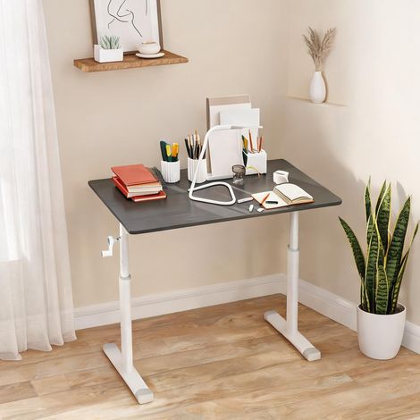 Bureau d'étude ajustable gris en métal et bois pour enfant (1/5)