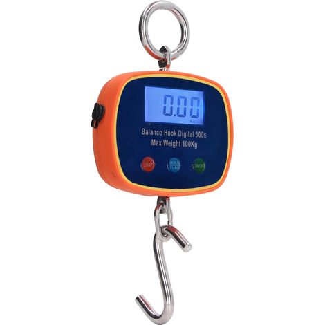 Digitale Hakenwaage mit LCD-Anzeige, Mini-Handwaage, tragbar, Hängewaage, max. Traglast 100 kg, 90–240 V (1/5)