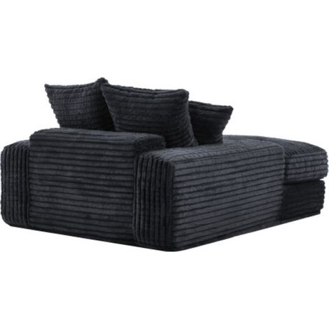Canapé de luxe en velours côtelé – Design moderne, 4 coussins, aucun assemblage requis, utilisable instantanément comme canapé ou lit – Gain de place idéal (1/5)